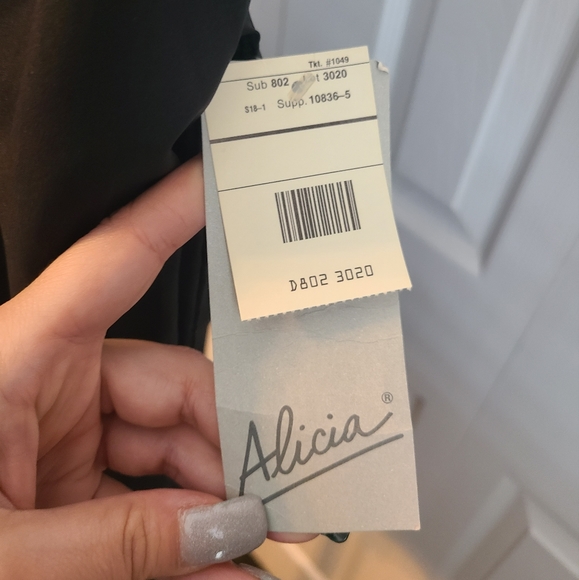 VTG NWT JCP Alicia Black Polyester Faux Bow Semi Sheer Hidden Button Blouse - Picture 9 of 13